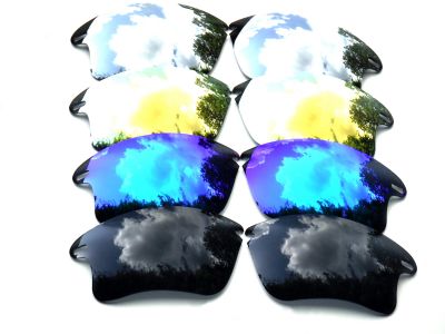 Galaxylense replacement for Oakley Fast Jacket XL Blue & Black & Gold &Titanium, 4 pairs