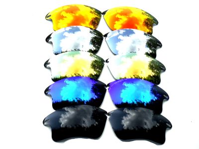 Galaxylense replacement for Oakley Fast Jacket XL Black & Blue & Gold & Titanium & Red, 5 pairs