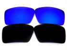 Galaxylense replacement for Oakley Eyepatch 1&2 Black&Blue Color Polarized 100% UVAB 2 pairs