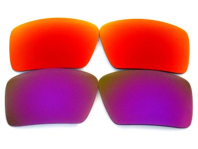 Galaxylense replacement for Oakley Eyepatch 1&2 Purple&Red Color Polarized 100% UVAB 2 pairs