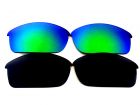 Galaxylense replacement for Oakley Flak Jacket Black&Green, 2 pairs